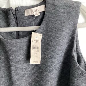 LOFT Gray Quilted Sleeveless Dress